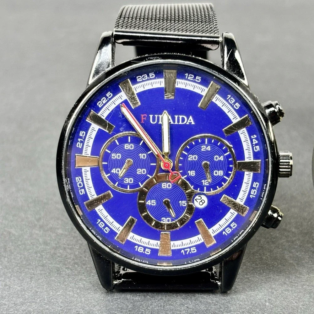 DEYROS Multifunctional Calendar Luminous‎ Men's Watches lot of 2 TESTED